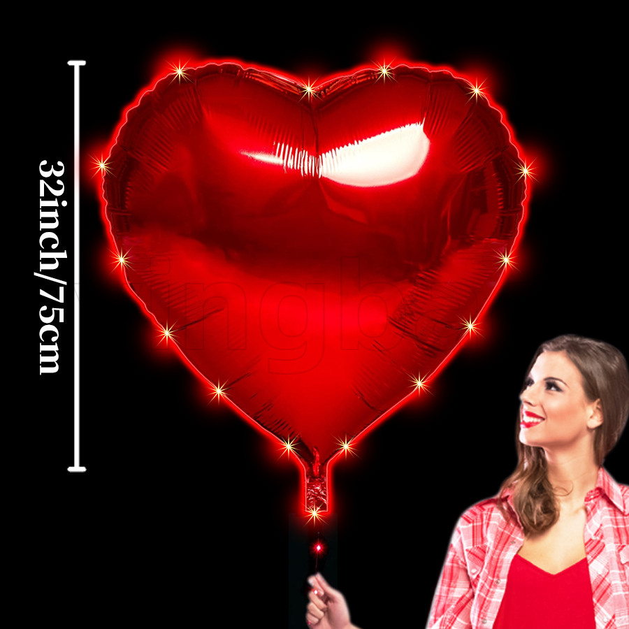 32นิ้ว นํา ขนาดใหญ่หัวใจสีแดงฟอยล์ลูกโป่งพองฮีเลียมบอลลูน ทําเอง เครื่องประดับงานเลี้ยงวันเกิดสําหรับวันวาเลนไทน์ของขวัญแต่งงาน - รูปที่ 6