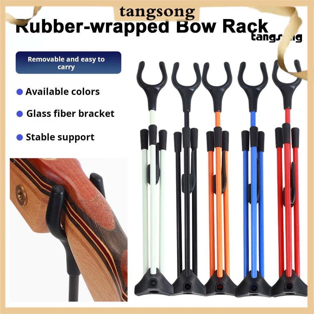 [ซังซอง.]ยิงธนู Recurve Bow Stand ปรับ Bow Stand Rack ผู้ถือไฟเบอร์กลาส Bow Rack ยิงธนูกีฬาเกียร์สําหรับ Longbow Takedown Bow