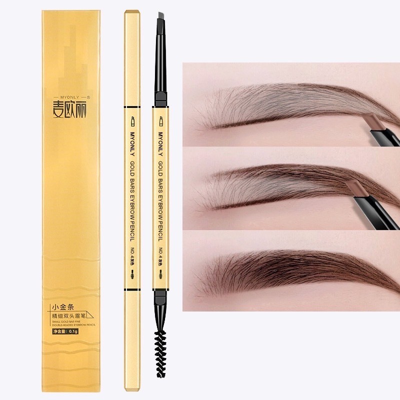 MYONLY ดินสอเขียนคิ้ว 2 in 1 แบบหมุนอัตโนมัติ พร้อมแปรง สีชัด ติดทนนาน กันน้ำกันเหงื่อ