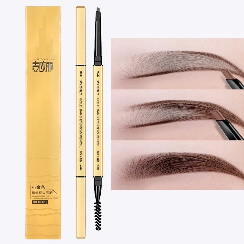 MYONLY ดินสอเขียนคิ้ว 2 in 1 แบบหมุนอัตโนมัติ พร้อมแปรง สีชัด ติดทนนาน กันน้ำกันเหงื่อ