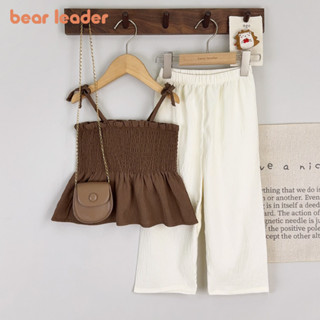 หมีผู้นําเวอร์ชั่นเกาหลีสีทึบชุดฤดูร้อนสบายๆนัวเนีย สายรัด เ…