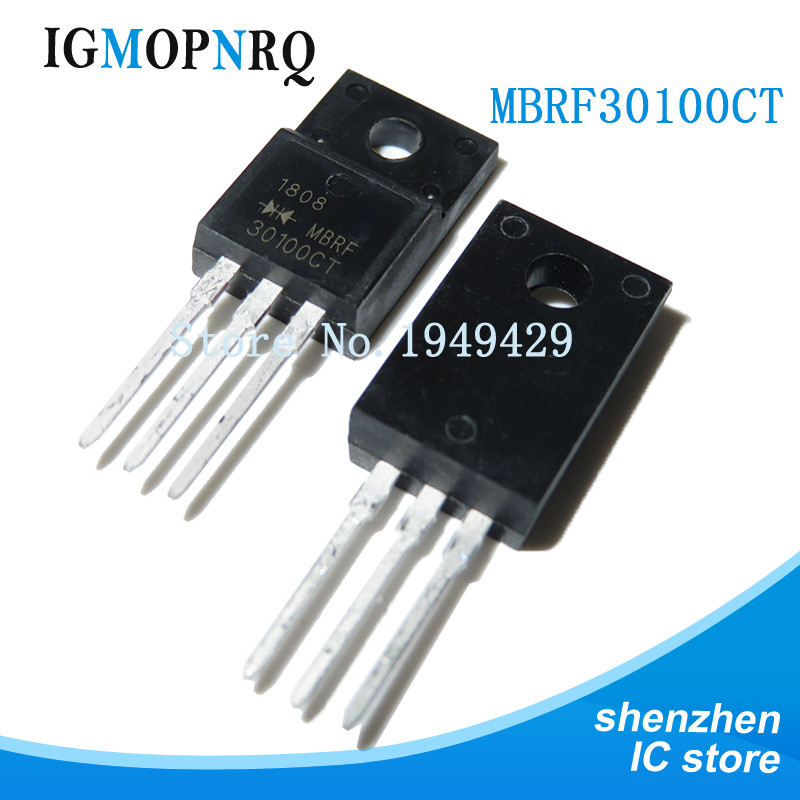 10pcs MBRF30100 TO-220 MBR30100CT TO-220F MBRF30100CT 600V 13A ใหม่