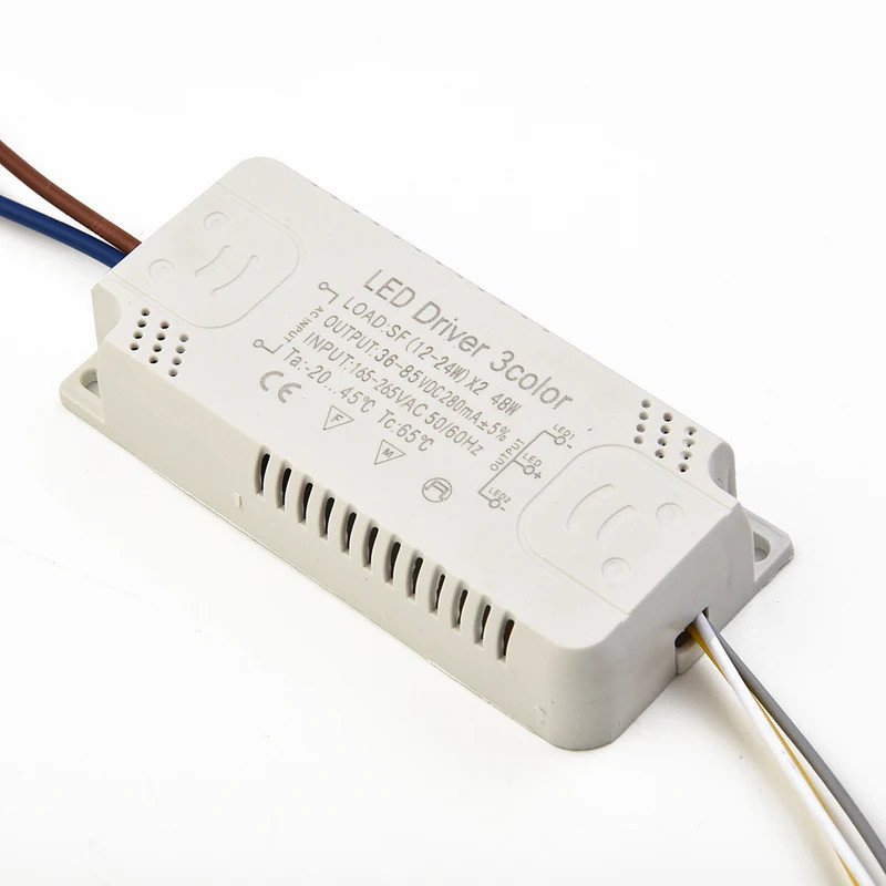 LED Driver 3 สีอะแดปเตอร์สําหรับไฟ LED Non-Isolating Transformer AC165-265V 8-24W 20-40W 30-50W 40-6