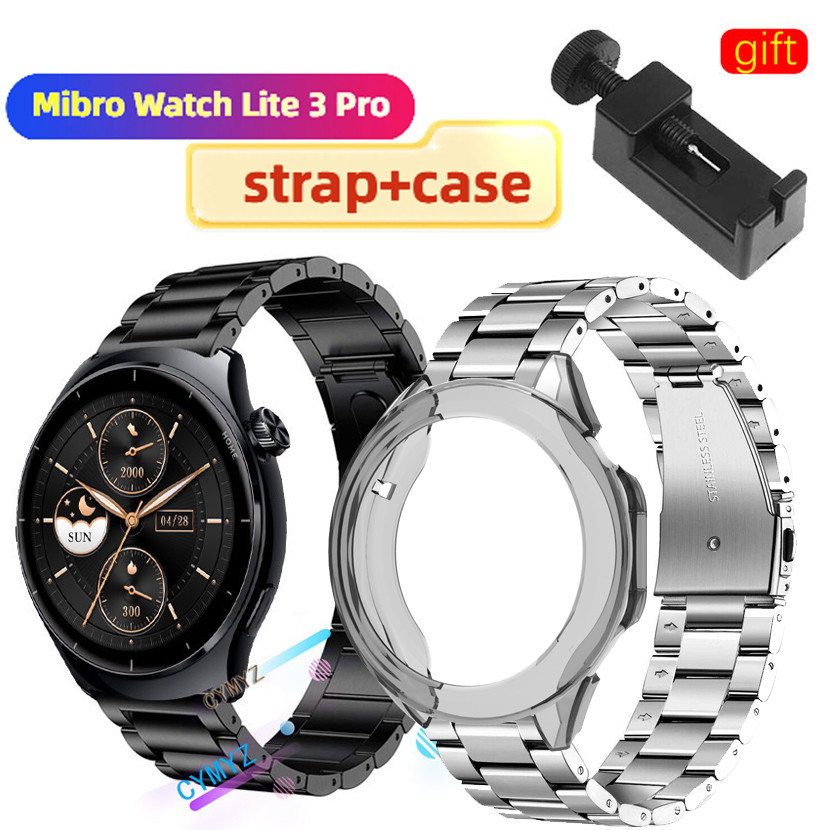 เคส Mibro Watch Lite 3 Pro ฟิล์มกันรอยหน้าจอ Mibro Watch Lite 3 Pro สายโลหะ สายสแตนเลส สายรัดข้อมือกีฬา