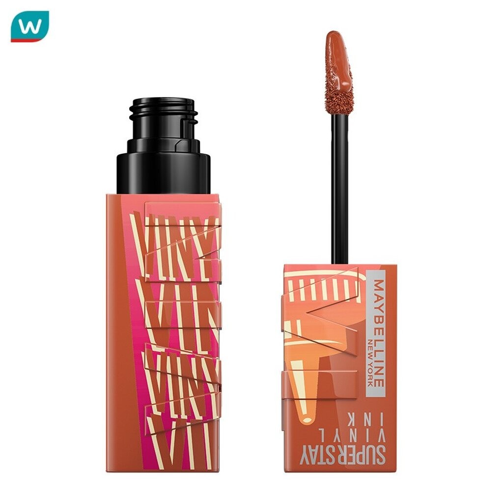 Maybelline เมย์เบลลีน นิวยอร์ก ซุปเปอร์สเตย์ ไวนิล อิ้งค์ ลิป ซอสคอลแลคชั่น 4.2ก. 185 คาราเมล