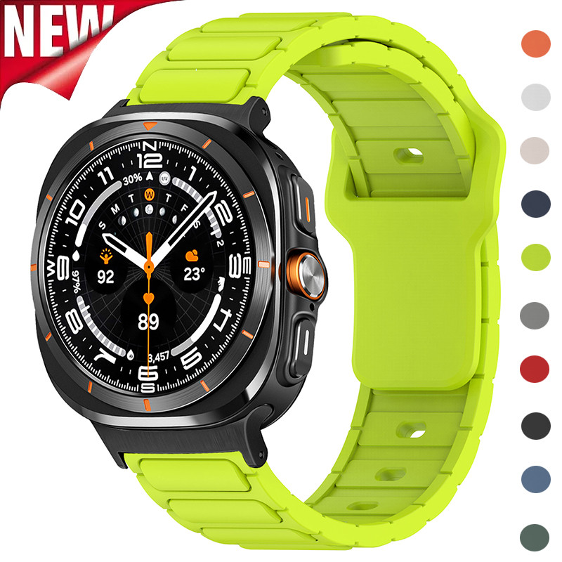 สายซิลิโคนใช้งานร่วมกับ Samsung Galaxy Watch Ultra 47 มม.กีฬาสําหรับ Galaxy Ultra 47 มม.ผู้ชายผู้หญิง Watchband