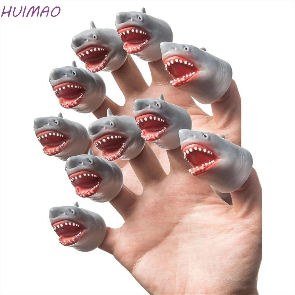 Huimao Shark Finger Puppet, Animal Shark Educational Toy Mini Animal Hand Puppet, Learning Safety Mo