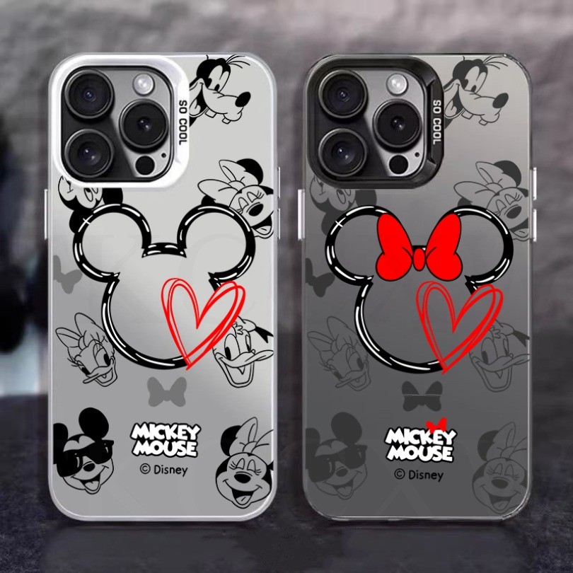 SAMSUNG Mickeys Minniesสีแดงน่ารักFrostedเคสโทรศัพท์สําหรับSamsung S25 + S24 + S23 + Ultra S23FE A31