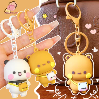 2 ชิ้นน่ารักหมี Bubu และ Yier ตุ๊กตาจี้พวงกุญแจ - DIY กระเป๋าเป้สะพายหลังจี้คู่ของขวัญวาเลนไทน์