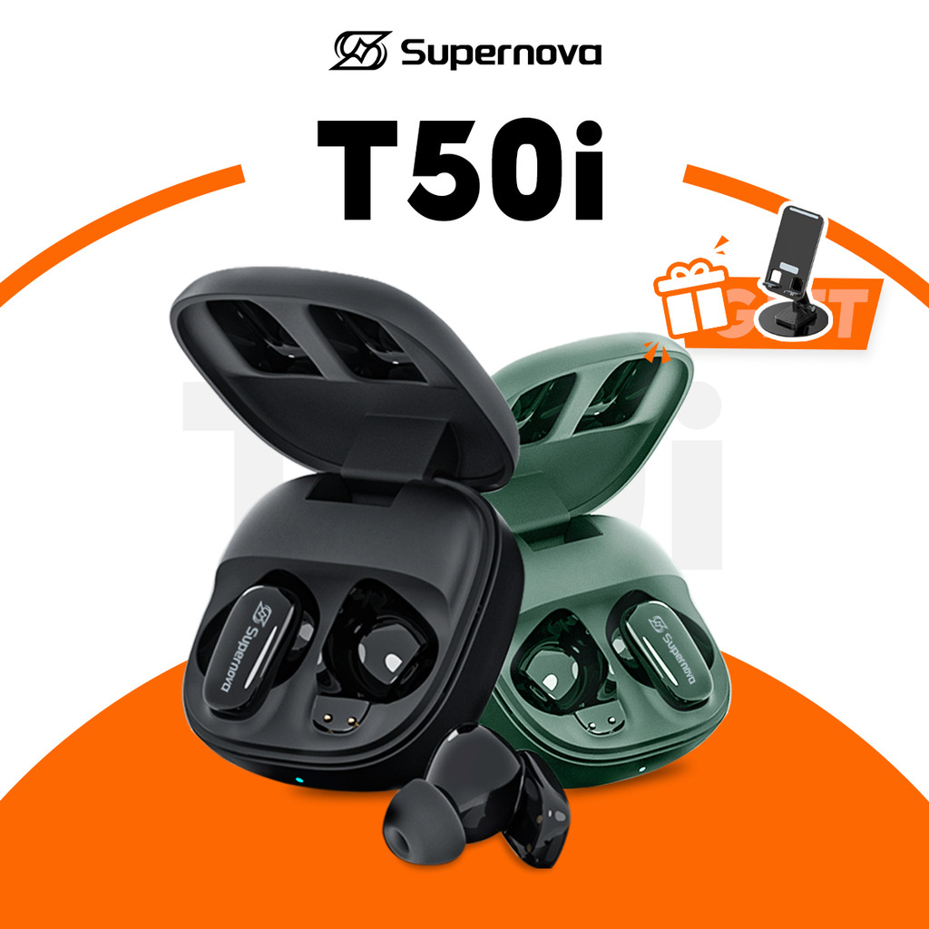 Supernova T50i True Wireless ANC TWS หูฟังบลูทูธ หูฟังขนาดเล็กเสียงไฮไฟ ด้ามจับสั้นพิเศษ