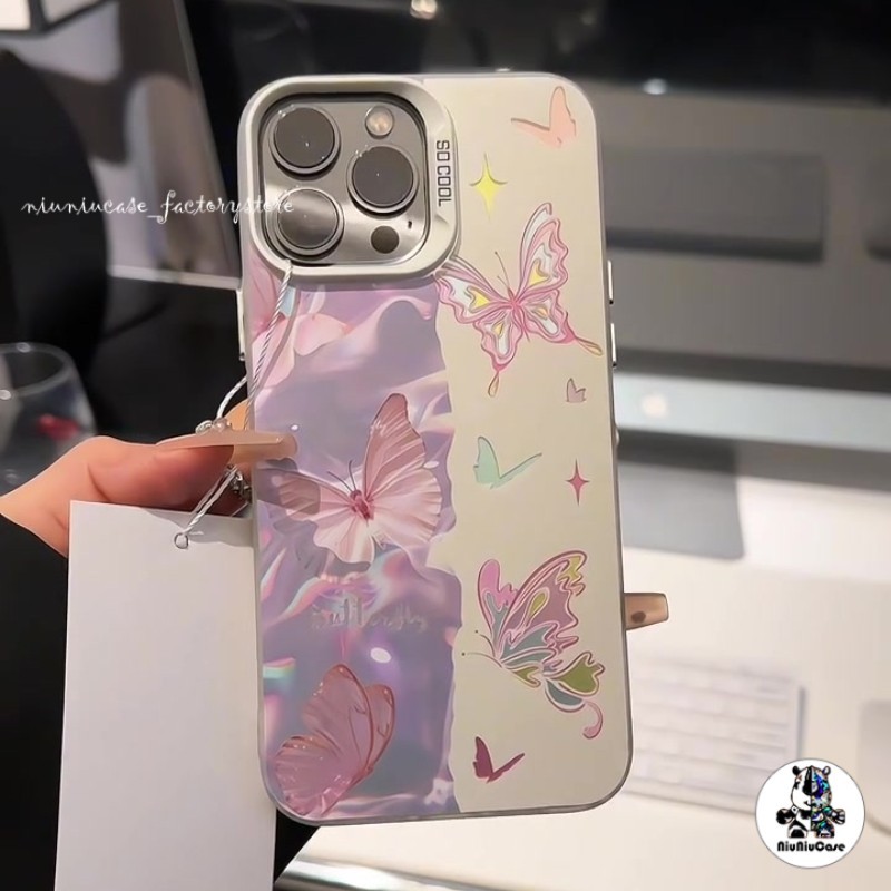 ผีเสื้อลมประกบ สําหรับ ไอโฟน11 เคส เคสไอโฟนหรูหราไฮโซ For IPhone 13 12 14 15 16 Pro 8P 7 PLUS X XR XS Max SE เคสโทรศัพท์