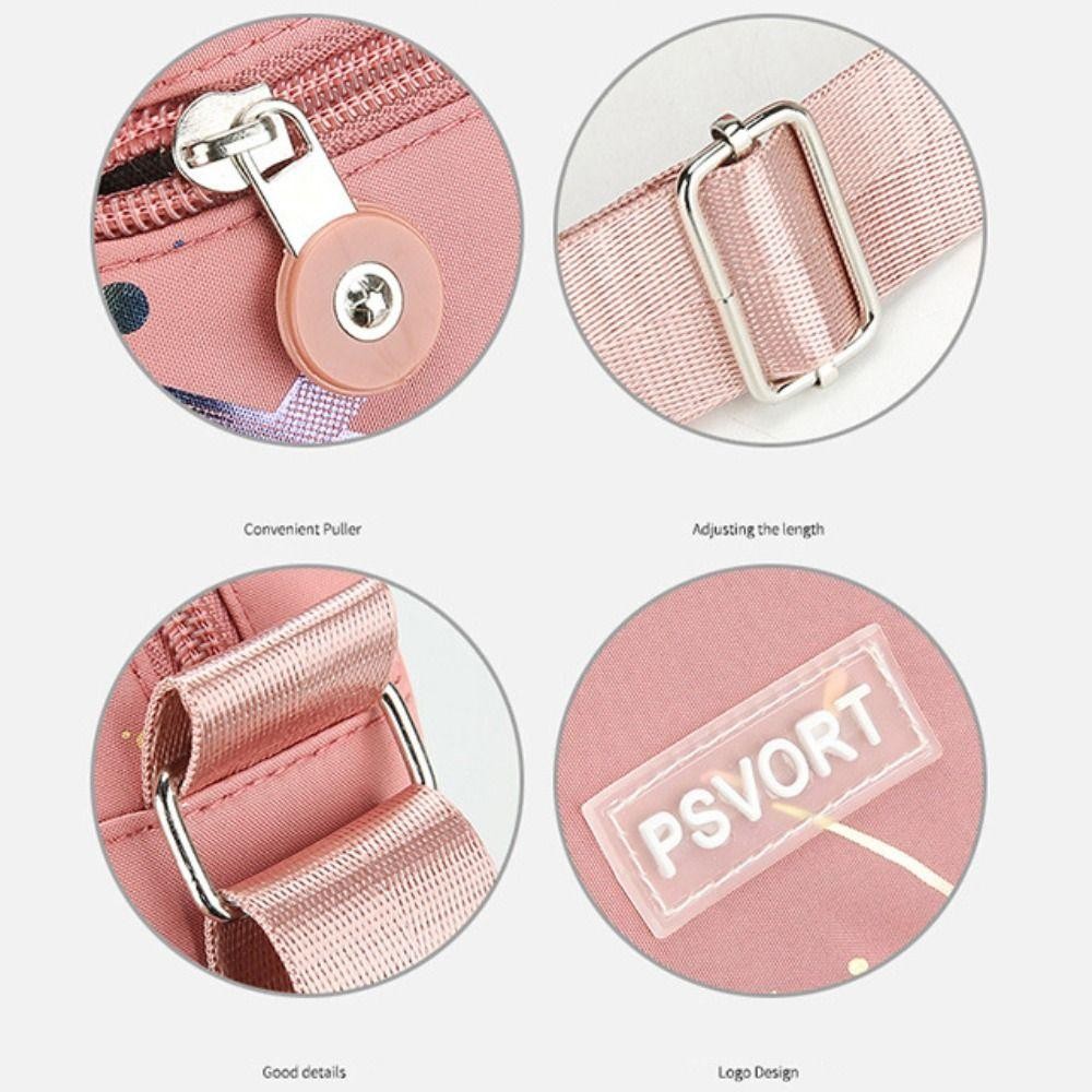 CNXIQU กระเป๋าสะพายไหล่,ไนลอนมินิกระเป๋าสะพายข้าง, Causal Multi Layer Purse Women