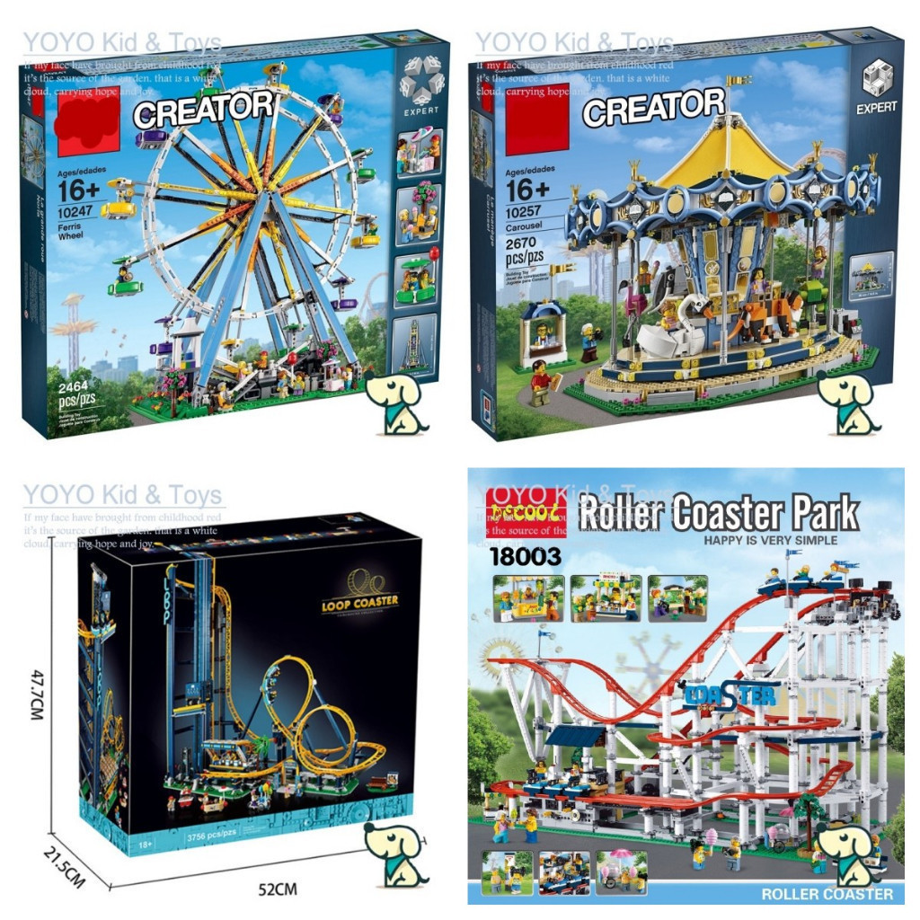 Yoyo Hobby C3 ใช้งานร่วมกับ 10247 10257 10261 Amusement Park Series carousel roller Coaster ชิงช้าสว
