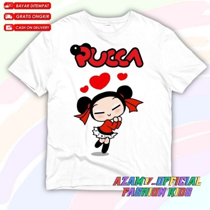 [ Cotton] 😆HOT 🙌 เสื้อยืดเด็ก PUCCA GARU CHILDRENS เสื้อผ้าฟรีชื่อ / PUCCA X GARU CHILDRENS ANIMATED