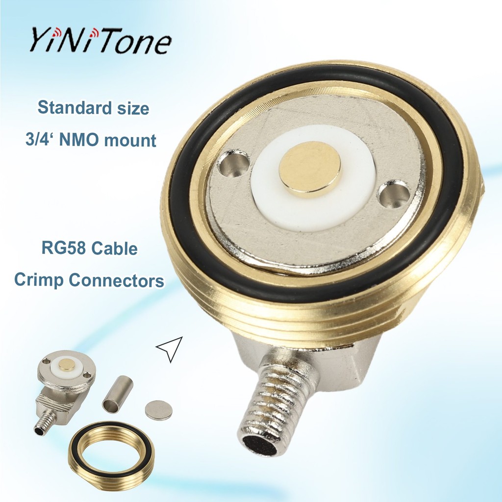 Nmo Connector 3/4 นิ้วรู Crimp Kit โลหะผสมบัดกรีซ่อมสําหรับ Mount RG58 Coaxial Cable เสาอากาศรถยนต์