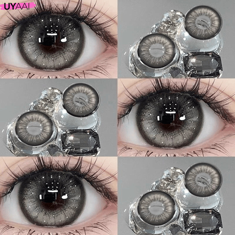 คอนแทคเลนส์ [0.00~-6.00] UYAAI Thai Tea series ตาโต คอนแทคเลนส์สี 14.5mm Blue Gr