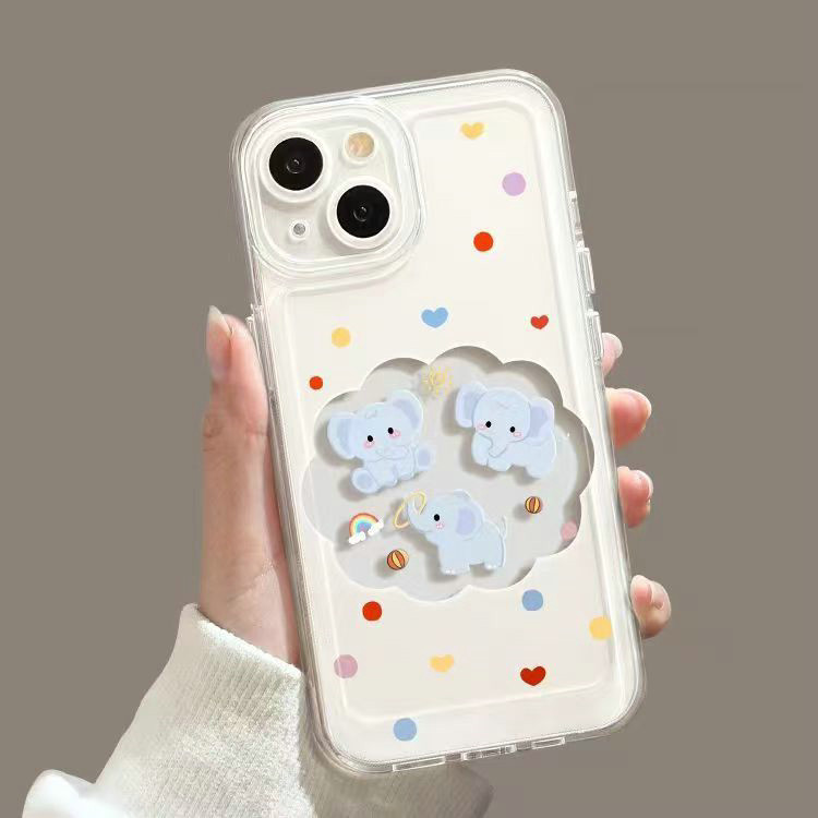 HL| เคส สำหรับ OPPO A3X A3 A5 Pro A18 A38 A58 A60 A91 A93 A94 2020 F1S F3 Lite F5 Youth F7 F9 F11 Pro การ์ตูนน่ารักคู่รักกลวงช้างใสเคสโทรศัพท์นุ่ม - รูปที่ 4