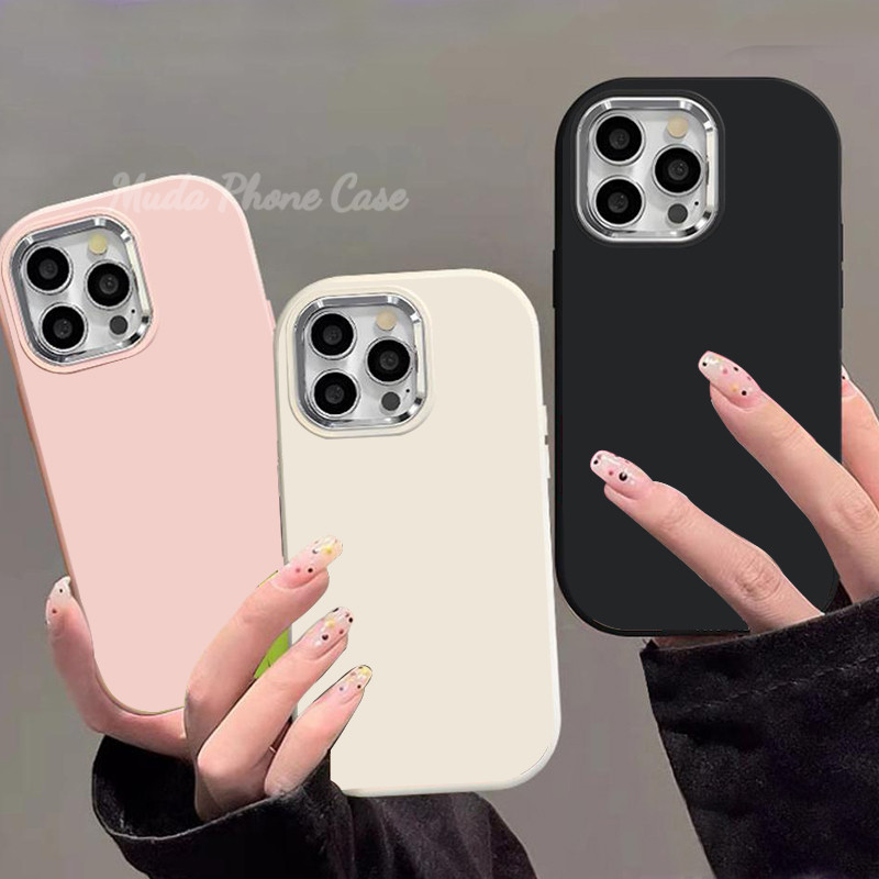 เคสมือถือเรียบง่าย กรณีป้องกันการชนกัน case for iPhone 16Pro Max 15PLUS/14/13/12/11 pro/XS Max/XR/X|8/7 Plus รอบขอบนุ่ม