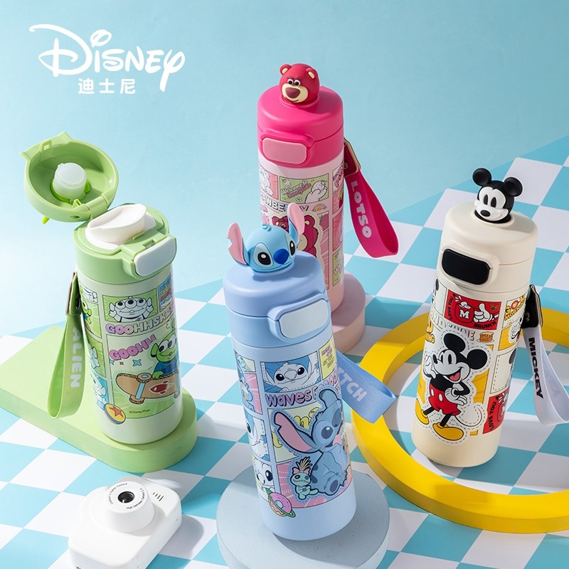 Disney เด็ก Thermos Cup Boy 316 สแตนเลสขวดน้ําดื่มโดยตรงนักเรียนหญิงโรงเรียน
