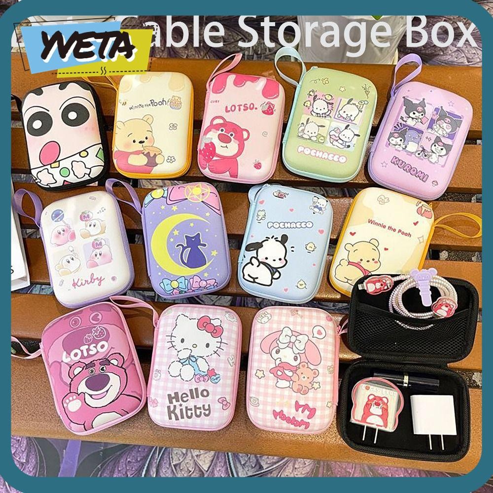 ฝาครอบป้องกันเครื่องชาร์จ YVETA,กล่องเก็บสายเคเบิลข้อมูลKuromi Pachacco Winnieความจุขนาดใหญ่,มัลติฟังก์ชั่นEVA Udiskไดรฟ์Organizerเดินทางกลางแจ้ง
