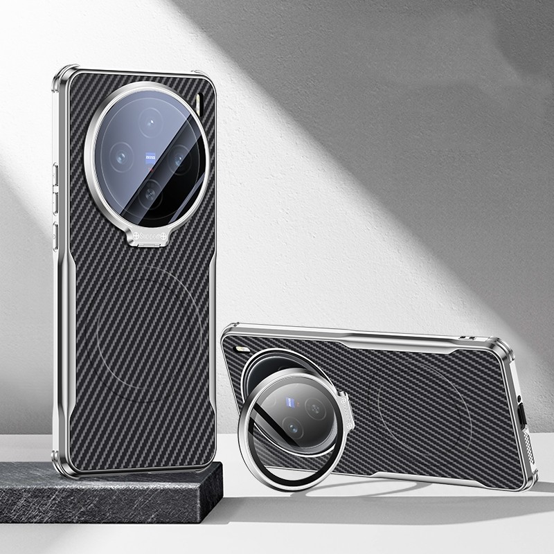 เคสโทรศัพท์สําหรับ VIVO X200s X100s Pro X200 Pro Mini X100 X200 Ultra Carbon เลนส์กระจกป้องกันปลอกแม่เหล็ก Anti Fall Bracket Electroplated กรอบฝาครอบ - รูปที่ 7