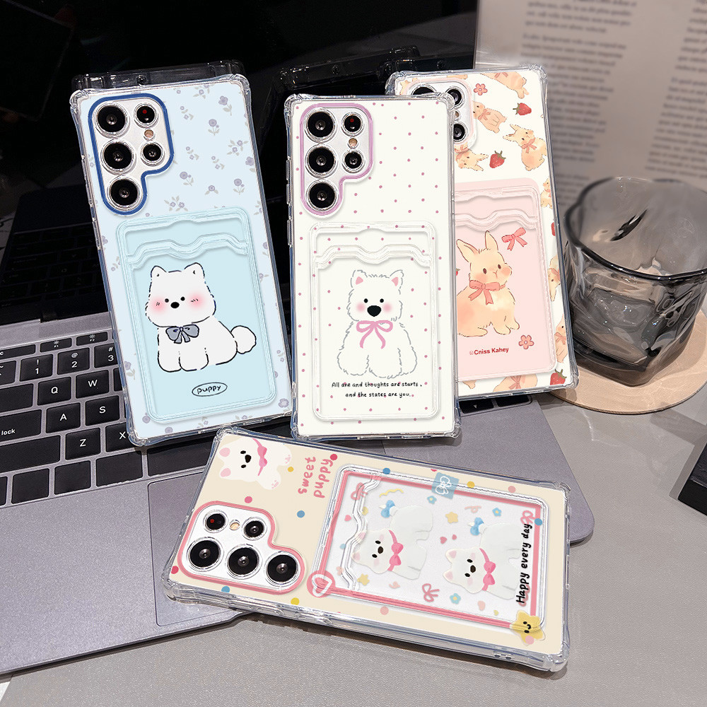 TPU ที่ใส่บัตรเคส For Samsung A57 A37 A17 A07 A56 A55 5G A26 A36 A16 A35 A05S A06 A54 A25 A53 A15 A05 S24 S26 Ultra FE