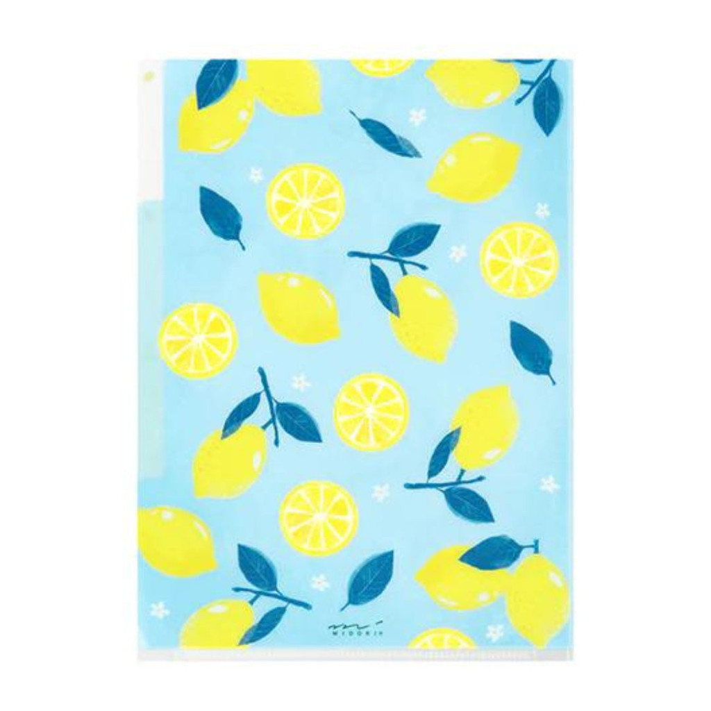 MD 3 Pockets Clear Folder A5 Lemon