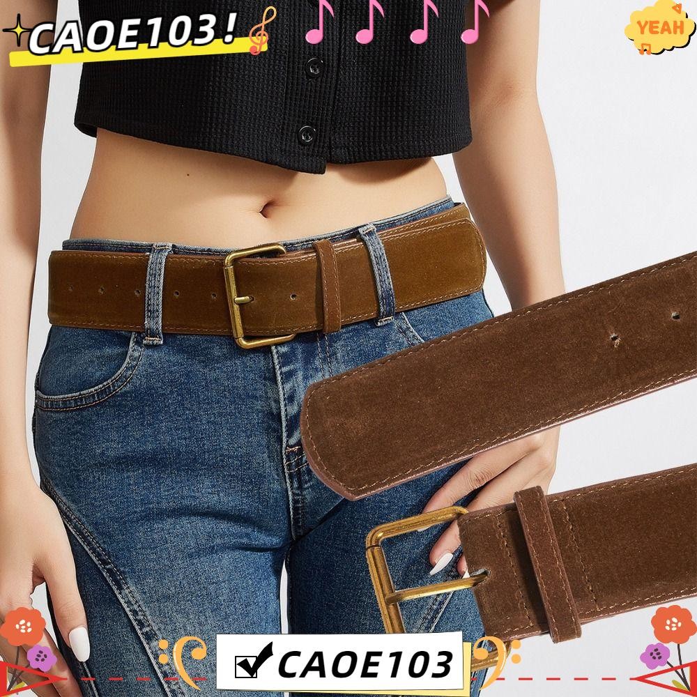 Caoe103นิ่มหนังกว้างเข็มขัด,หรูหราออกแบบสบายๆขาหัวเข็มขัดเข็มขัด,ผู้หญิงแฟชั่นอินเทรนด์อเนกประสงค์ธุรกิจสายรัดเอวของขวัญ