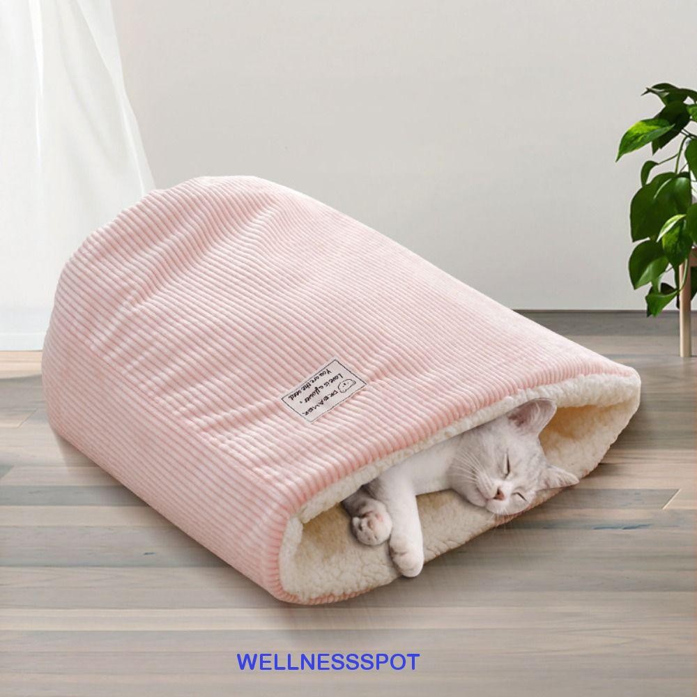 Wellnessspot ถุงนอนแมว, ตะกร้าเตียงแมวข้นอบอุ่น, รังช่องแมวสไตล์ญี่ปุ่นนุ่มสบายลูกแมวถ้ําบ้านสําหรับแมวลูกสุนัข