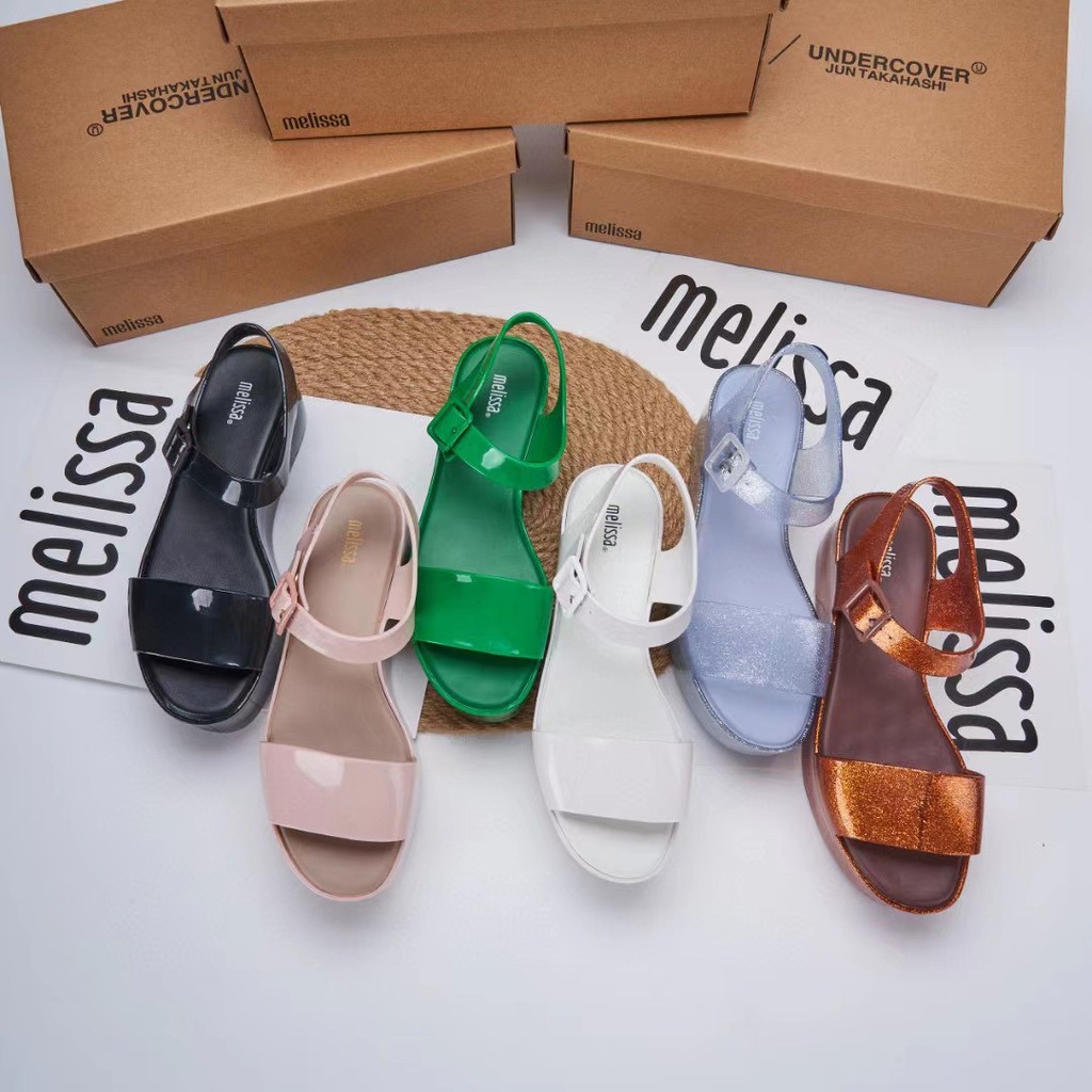 [Jelly Shoes] New Style 2025melisa-Ladies Platform Sandals Shoes Flat Wedges Beach Shoes