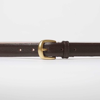 Contemp เข็มขัดหนังแท้ สีน้ำตาล หัวเข็มขัดทองเหลือง / สแตนเล…