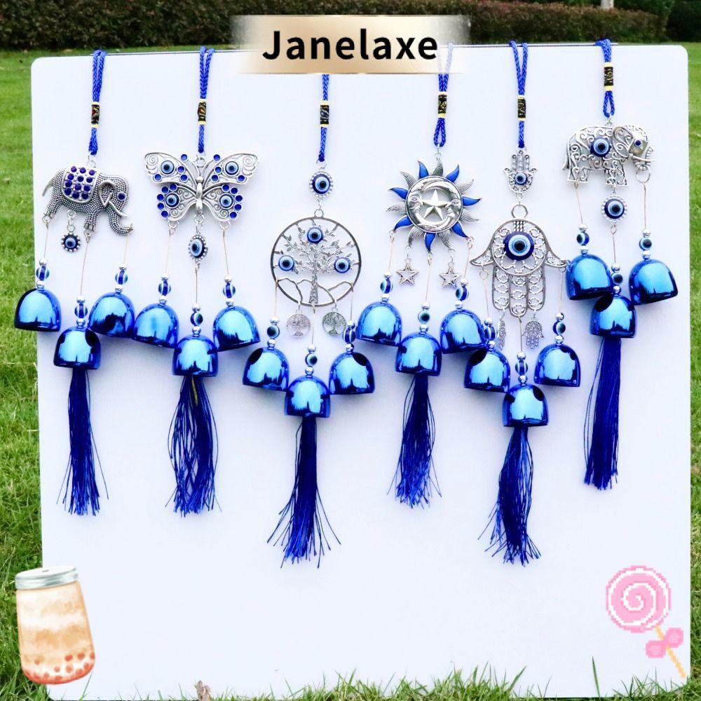 Janelaxe932 กระดิ่งลมสีฟ้า, Lucky Charm เครื่องประดับแขวนตาปีศาจ, Blessing DIY Creative Garden Yard ตกแต่ง