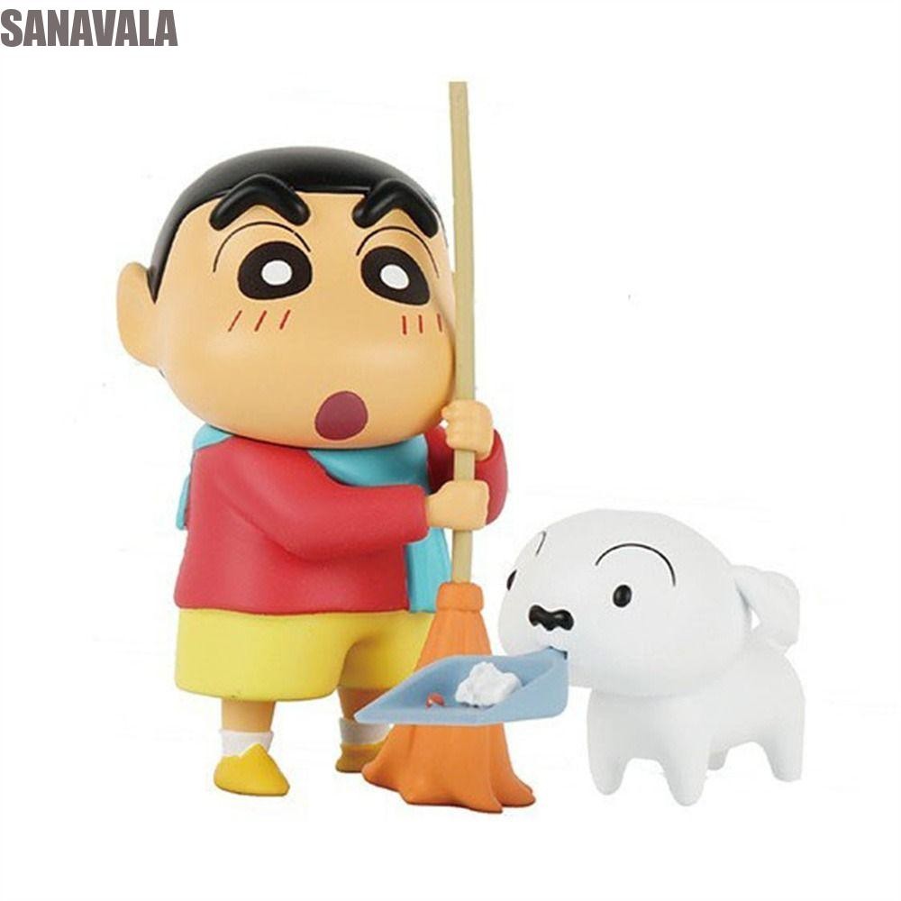Sanavala Crayon Shin-chan รูปของเล ่ นเด ็ กของขวัญชุดนอน Shinchan Daily Series สุนัขสีขาวอะนิเมะ Crayon Action Figure