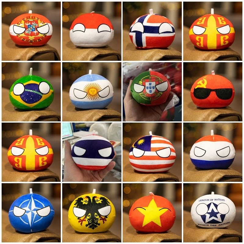 10 ซม.ประเทศของเล่นตุ๊กตาจี้Polandballตุ๊กตาPlush CountryballตุรกีUSA FRANCE RUSSIA UKญี่ปุ่นGERMANY อิตาลีเด็กเกาหลีคอสเพลย์ของเล่น