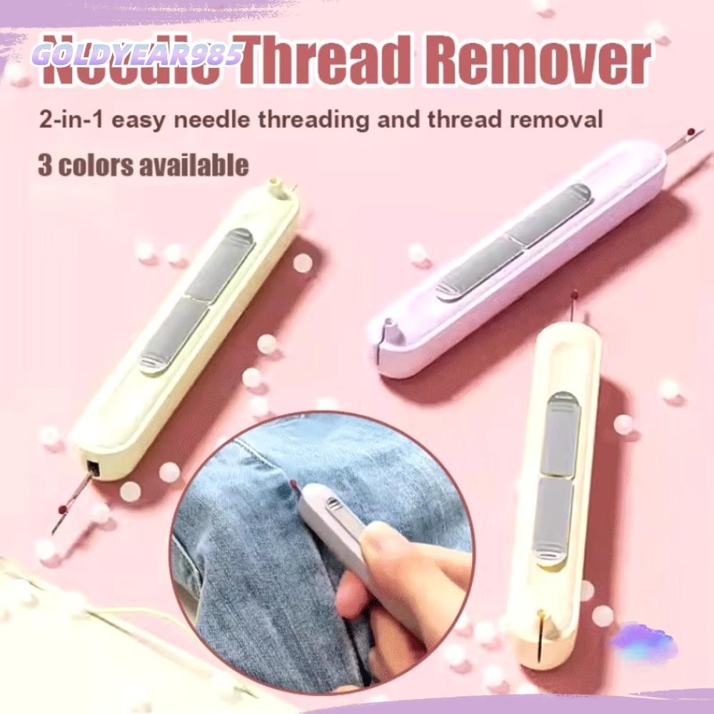 Goldyear985 Threading เข็ม Threader, เย็บปักถักร้อย Cross Stitch DIY อุปกรณ์เย็บผ้าเย็บมือเครื่องมือพิเศษ, มัลติฟังก์ชั่เย็บปักถักร้อยคู่หัว Stitch Unpicker