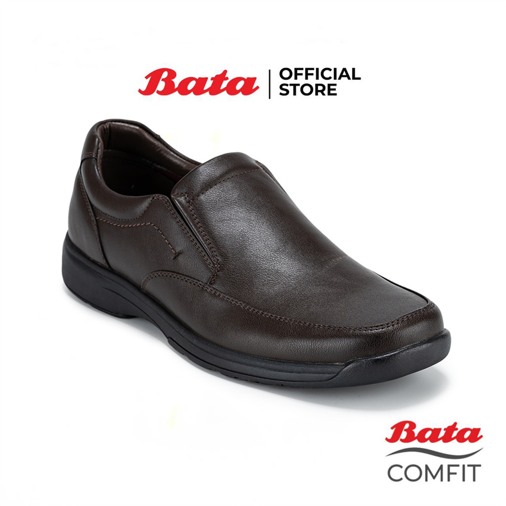Bata บาจา Comfit รองเท้าคัทชูทางการ แบบสวม เพื่อสุขภาพ สำหรับผู้ชาย สีดำ 8016146 สีน้ำตาล 8014146