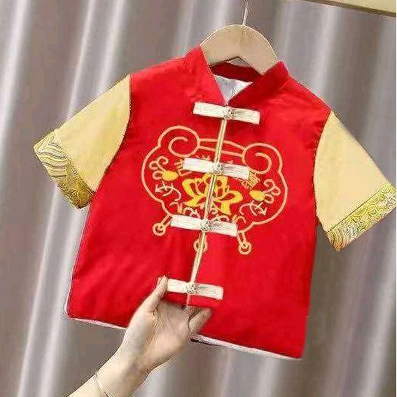 PINKเสื้อตรุษจีนเด็กแขนสั้น รุ่น3988