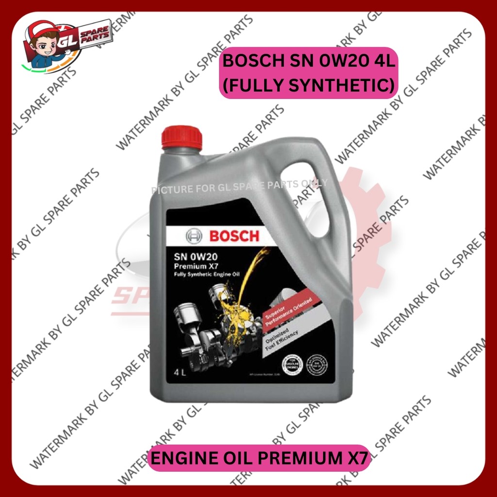 BOSCH SN 0W20 PREMIUM X7 FULLY SYNTHETIC ENGINE OIL 4L PERODUA AXIA BEZZA ATIVA MYVI G3 (10,000KM)
