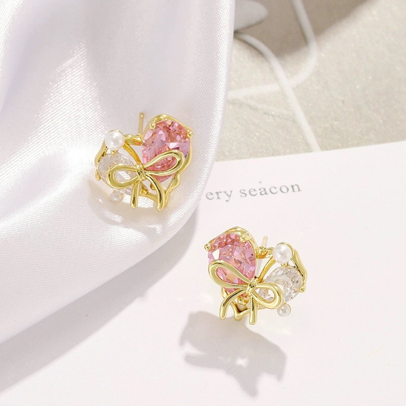 Colorfield  ประดับโบว์ ต่างหู รักต่างหูผู้หญิงเรียบง่ายแสงหรูหราเฉพาะต่างหูรูปหัวใจต่างหูออกแบบเฉพาะต่างหู - รูปที่ 6