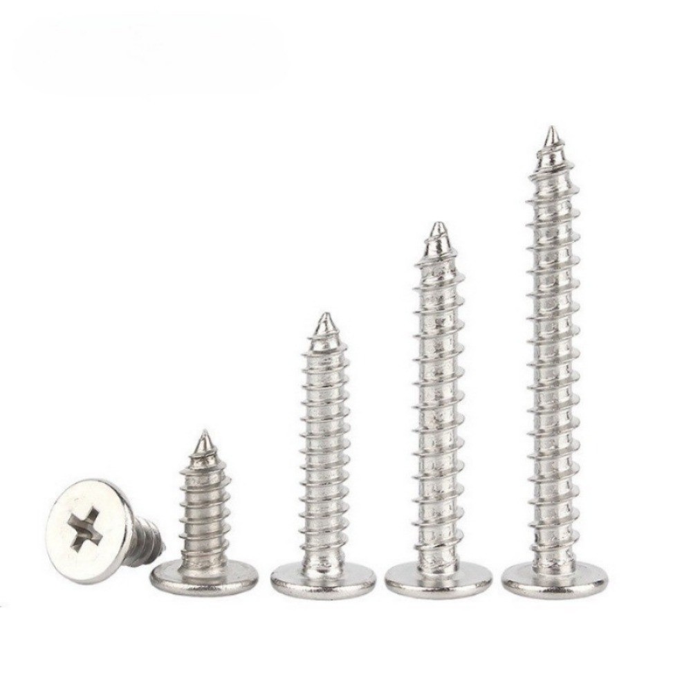 [MX1] สกรู สแตนเลส 304  แฉก เกลียวปล่อย ปลายแหลม  น็อต Flat Head Phillip Tapping Screw / 304 สแตนเลสสตีล Phillips หัวแบนสกรูแตะตัวเอง M2-M6 CA หัวบางเฉียบ Phillips Countersunk Head Self-Tapping Screw - รูปที่ 4