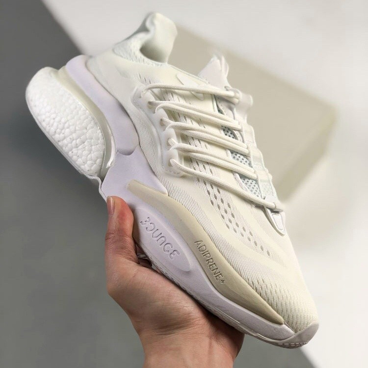รองเท้ากีฬา Adidas alphaboost V1 รองเท้าวิ่งระบายอากาศ น้ำหนักเบา ยืดหยุ่นสูง สีขาว สำหรับผู้หญิงและ