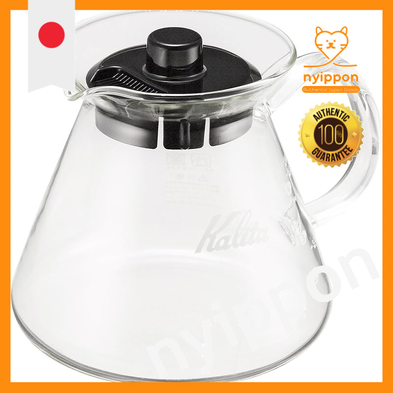 Kalita Easy Pour Coffee Server, Heat-Resistant Glass, 500ml, for 2-4 People, Microwave and Dishwashe