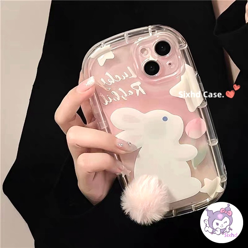 สําหรับ Tecno Spark Go 1 2025 2024 infinix Smart 8 7 Spark 20C 20 Pro 10C 10 Hot 40Pro 30i 40i 30Play Note 40 30 GT 20Pro Hot11 Play กระต่ายน่ารัก + Luxury Tail ตุ๊กตาตุ๊กตานุ่มกรณี
