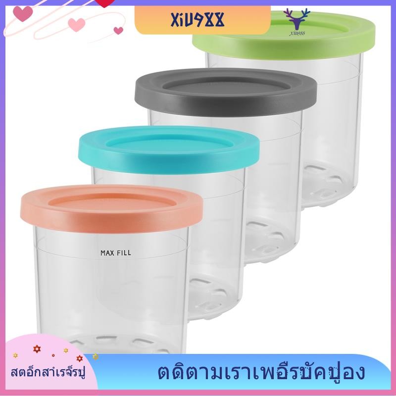 [xiu988.th] Ice Cream Pints Cup, Ice Cream Containers พร้อมฝาปิดสําหรับ Creami Pints NC301 NC300 NC2