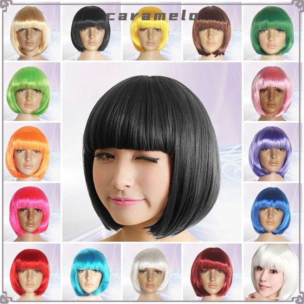 Caramelo Bob Hair Wigs Straight Hot Sale 14 สี Halloween