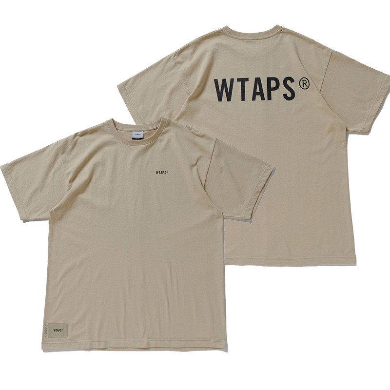 F8DM WTAPS Japanese Style WTVUA 22SS Classic Letters LOGO Printed Unisex Casual Loose Round Neck Sho