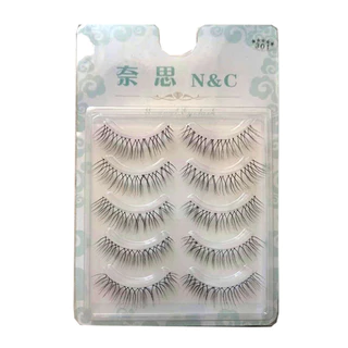 5 คู่ขนตาปลอมก้านโปร่งใส V-รูปมังงะตาธรรมชาติ Wispy สไตล์เกาหลี Lash Extension