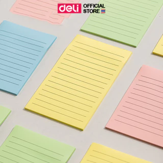 กระดาษโน้ตกาว Deli 100 แผ่น/แพ็ค ติดแน่น ลอกง่าย ใช้จดบันทึกในสำนักงาน Sticky Notes