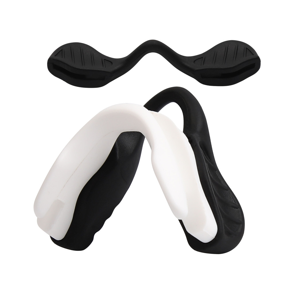 ซิลิโคนฐานสีขาวแผ่นจมูกสีดําสําหรับ EVZero Stride OO9386|แว่นกันแดด EVZero Stride Asian Fit