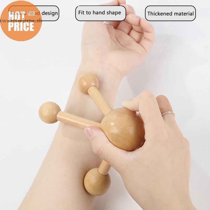 TRTU 1 ชิ้นคอกลับ 3/4-Leg นวด Roller หัวไม้นวดหนังศีรษะ Octopus Claws ผ่อนคลาย SPA เครื่องมือสําหรับ